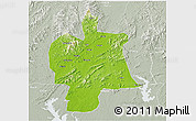 Physical 3D Map of Bobai, lighten, semi-desaturated