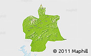 Physical 3D Map of Bobai, single color outside