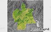 Satellite 3D Map of Bobai, desaturated