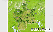 Satellite 3D Map of Bobai, physical outside