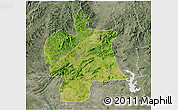 Satellite 3D Map of Bobai, semi-desaturated