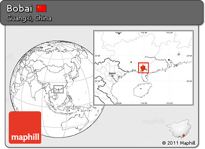 Blank Location Map of Bobai