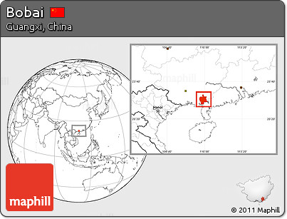 Blank Location Map of Bobai