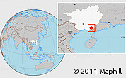 Gray Location Map of Bobai, highlighted parent region
