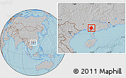 Gray Location Map of Bobai, hill shading