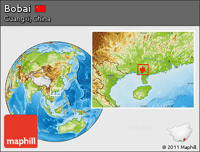 Physical Location Map of Bobai