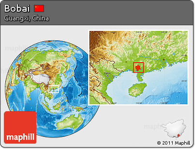 Physical Location Map of Bobai