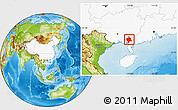 Physical Location Map of Bobai, highlighted country