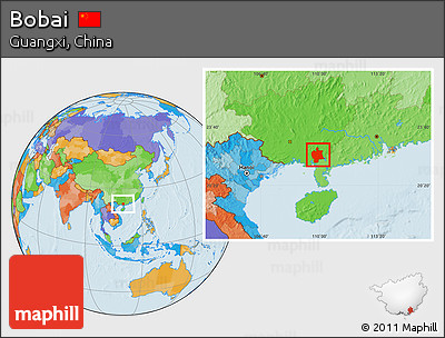 Political Location Map of Bobai