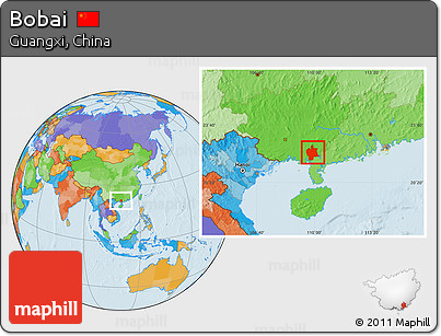 Political Location Map of Bobai