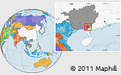 Political Location Map of Bobai, highlighted country, highlighted parent region