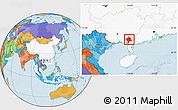 Political Location Map of Bobai, highlighted country