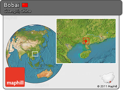 Satellite Location Map of Bobai