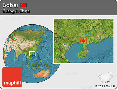 Satellite Location Map of Bobai