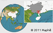 Satellite Location Map of Bobai, highlighted country, highlighted parent region