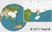 Satellite Location Map of Bobai, highlighted country