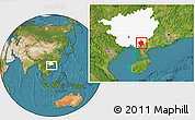 Satellite Location Map of Bobai, highlighted parent region