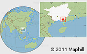 Savanna Style Location Map of Bobai, highlighted parent region