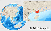 Shaded Relief Location Map of Bobai