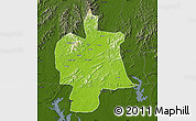 Physical Map of Bobai, darken