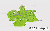 Physical Panoramic Map of Bobai, cropped outside