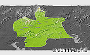 Physical Panoramic Map of Bobai, darken, desaturated