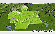 Physical Panoramic Map of Bobai, darken