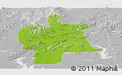 Physical Panoramic Map of Bobai, lighten, desaturated