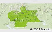 Physical Panoramic Map of Bobai, lighten