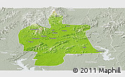 Physical Panoramic Map of Bobai, lighten, semi-desaturated