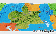 Satellite Panoramic Map of Bobai, political outside