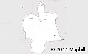 Silver Style Simple Map of Bobai, cropped outside