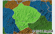 Political 3D Map of Cenxi, darken