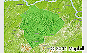 Political 3D Map of Cenxi, physical outside
