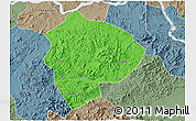 Political 3D Map of Cenxi, semi-desaturated