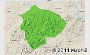 Political 3D Map of Cenxi, shaded relief outside