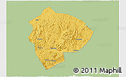 Savanna Style 3D Map of Cenxi, single color outside
