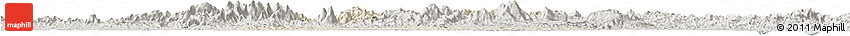 Shaded Relief Horizon Map of Cenxi, semi-desaturated