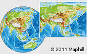 Physical Location Map of Cenxi, within the entire country