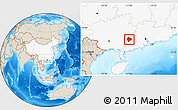 Shaded Relief Location Map of Cenxi, highlighted country