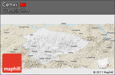 Classic Style Panoramic Map of Cenxi
