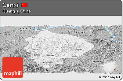 Gray Panoramic Map of Cenxi