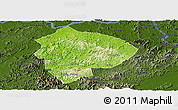 Physical Panoramic Map of Cenxi, darken