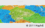Physical Panoramic Map of Cenxi, political outside