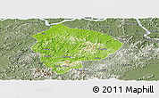 Physical Panoramic Map of Cenxi, semi-desaturated