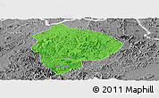 Political Panoramic Map of Cenxi, desaturated