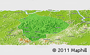 Political Panoramic Map of Cenxi, physical outside