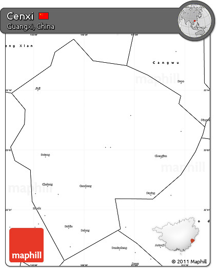 Blank Simple Map of Cenxi