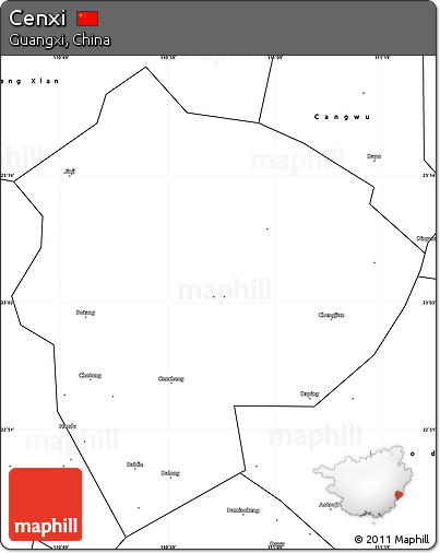 Blank Simple Map of Cenxi