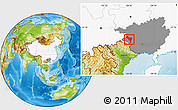 Physical Location Map of Debao, highlighted country, highlighted parent region